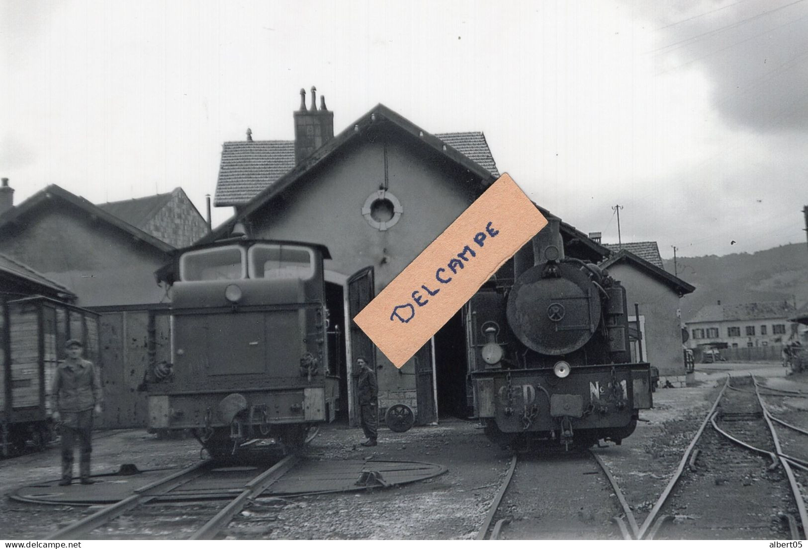 Locomotives En Gare De Pontarlier - Cliché Pierre Laurent En 1950 - Reproduction - Pontarlier