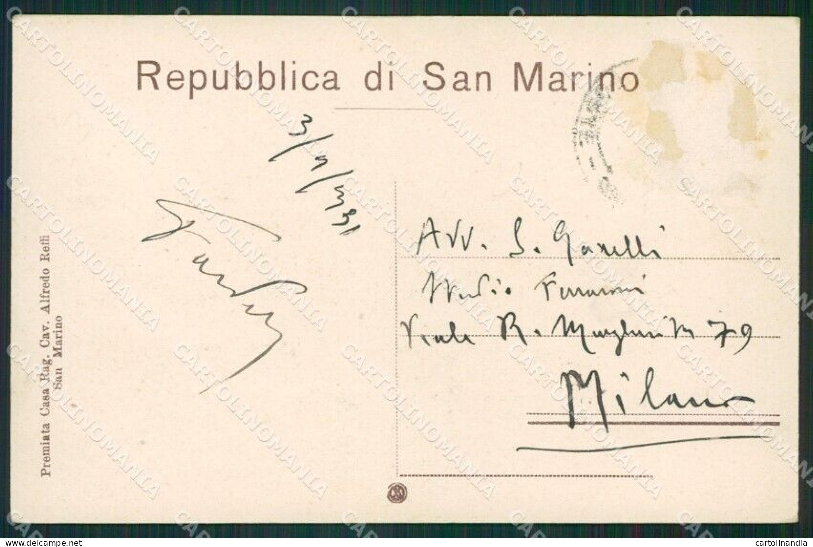 San Marino ABRASA Cartolina MQ5453 - San Marino