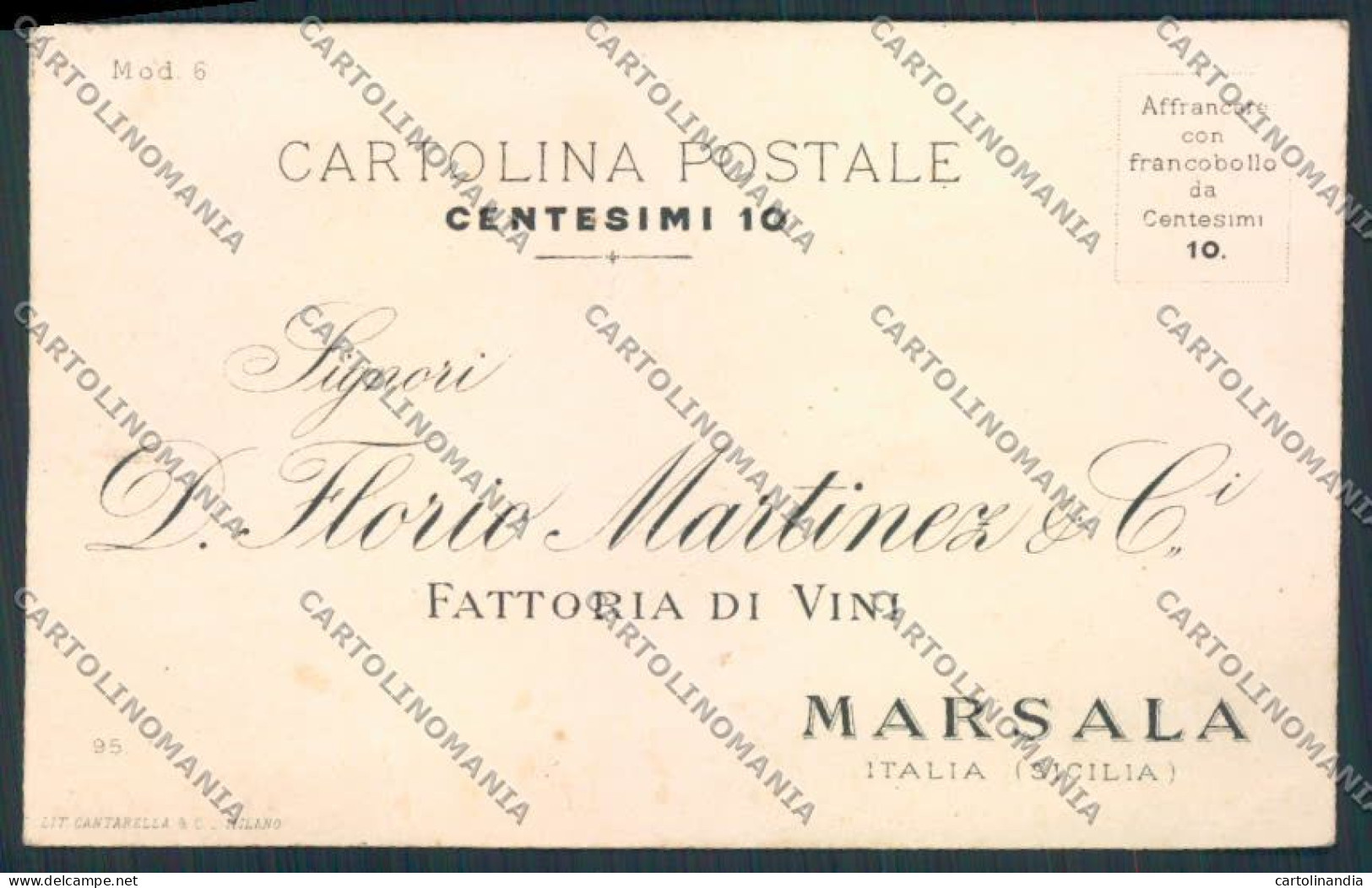 Trapani Marsala Commerciale Cartolina MV6839 - Trapani