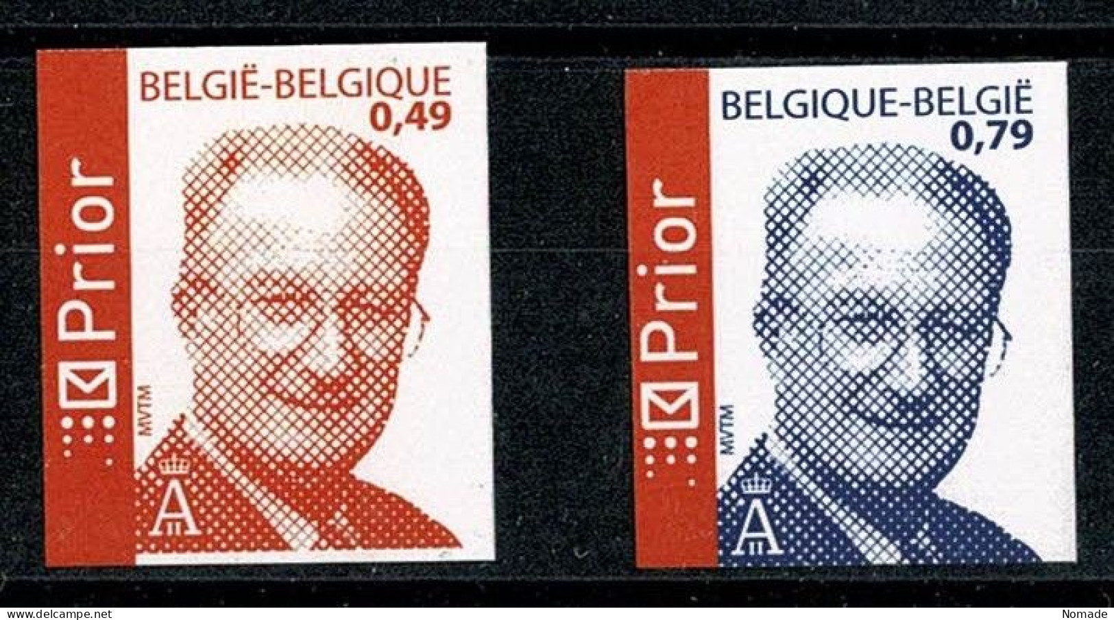 Belgique NON DENTELE COB 3208/3209 ND Rare 1000 Ex. Cote 90 € - 2001-…