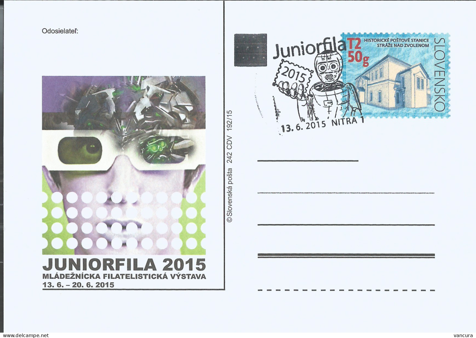 CDV 242 Slovakia Juniorfila 2015 - Philatelic Exhibitions