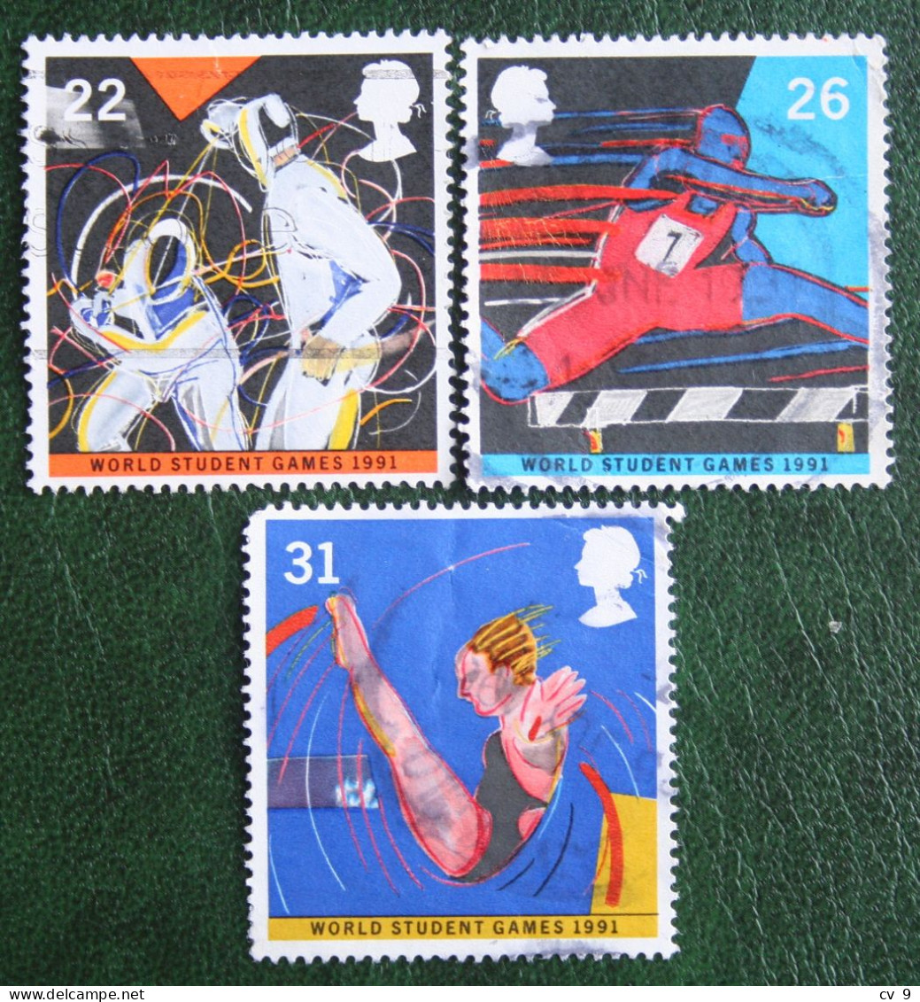 WORLD STUDENT GAMES Sport (Mi 1341-1343) 1991 Used Gebruikt Oblitere ENGLAND GRANDE-BRETAGNE GB GREAT BRITAIN - Gebraucht