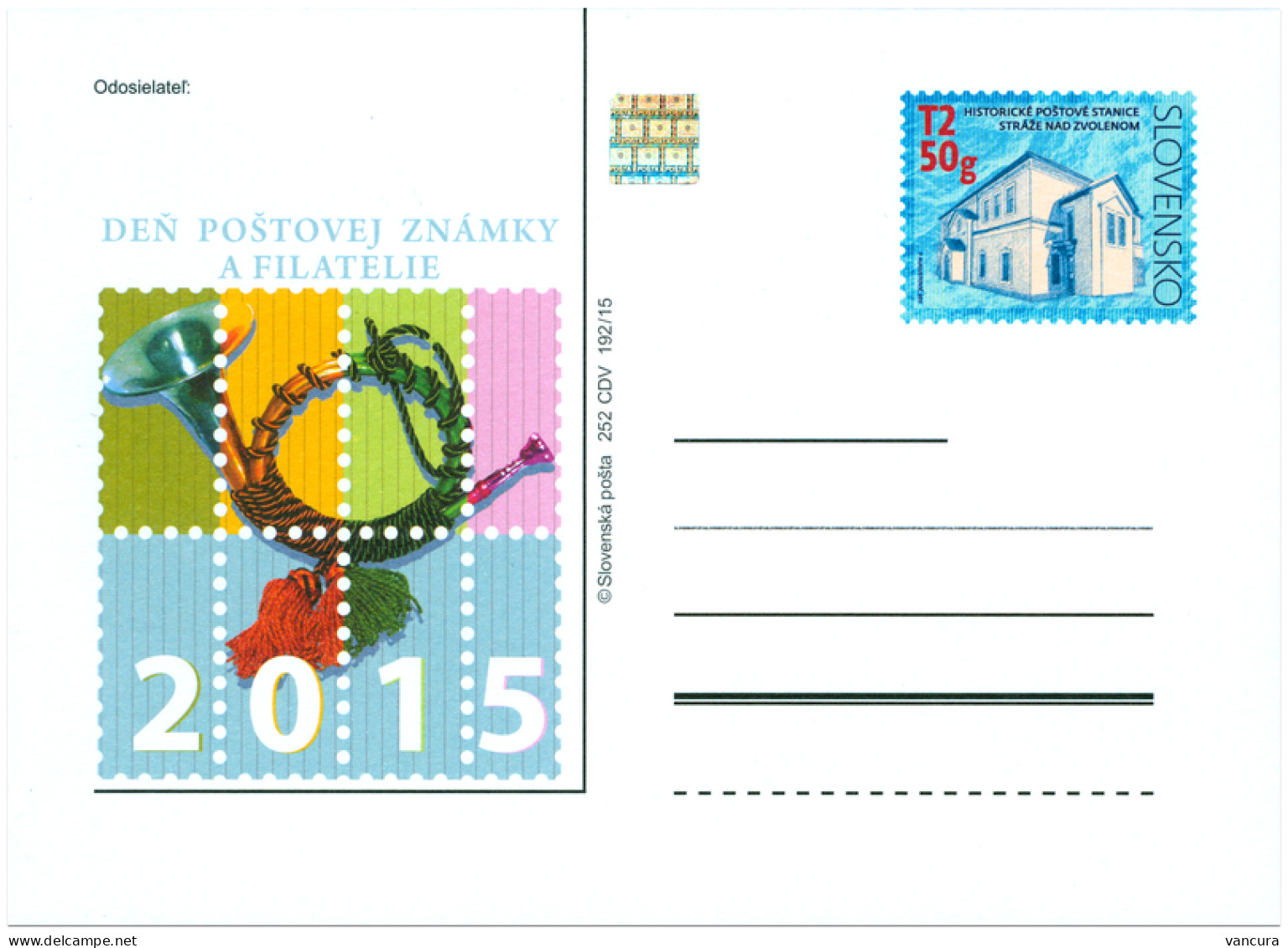 CDV 252 Slovakia The Day Of Postage Stamp And Philately 2015 - Día Del Sello