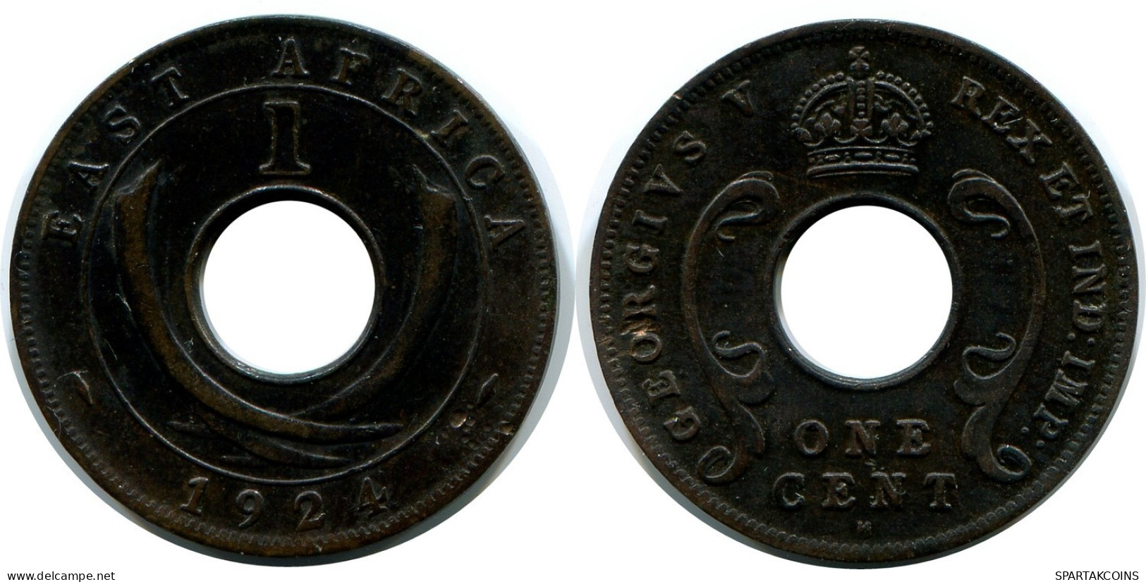 1 CENT 1924 ÁFRICA ORIENTAL EAST AFRICA Moneda #AP870.E.A - Colonia Britannica