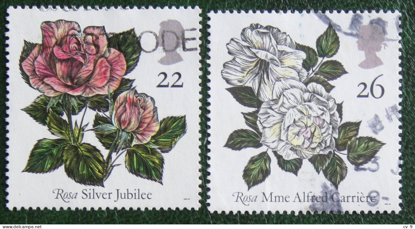 Roses Rose Flower Fleur (Mi 1345-1346) 1991 Used Gebruikt Oblitere ENGLAND GRANDE-BRETAGNE GB GREAT BRITAIN - Oblitérés