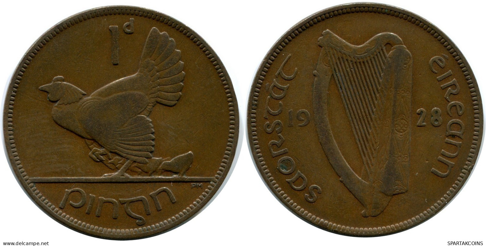 1 PENNY 1928 IRLANDA IRELAND Moneda #AY269.2.E.A - Ierland