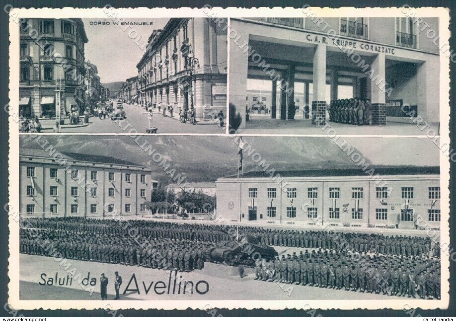 Avellino Città Militari Caserma Saluti Da Foto FG Cartolina JK1514 - Avellino