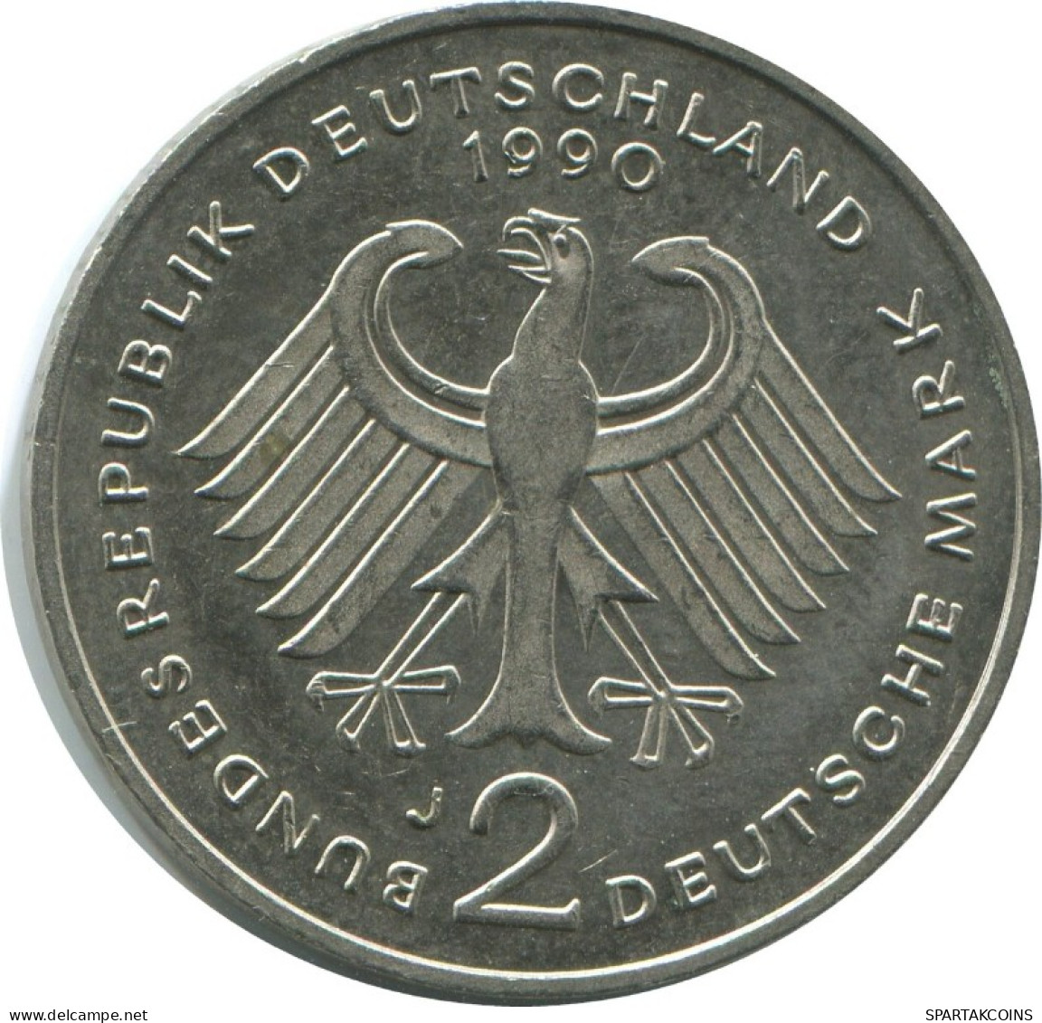 2 DM 1990 J K.SCHUMACHER BRD DEUTSCHLAND Münze GERMANY #AG246.3.D.A - 2 Mark