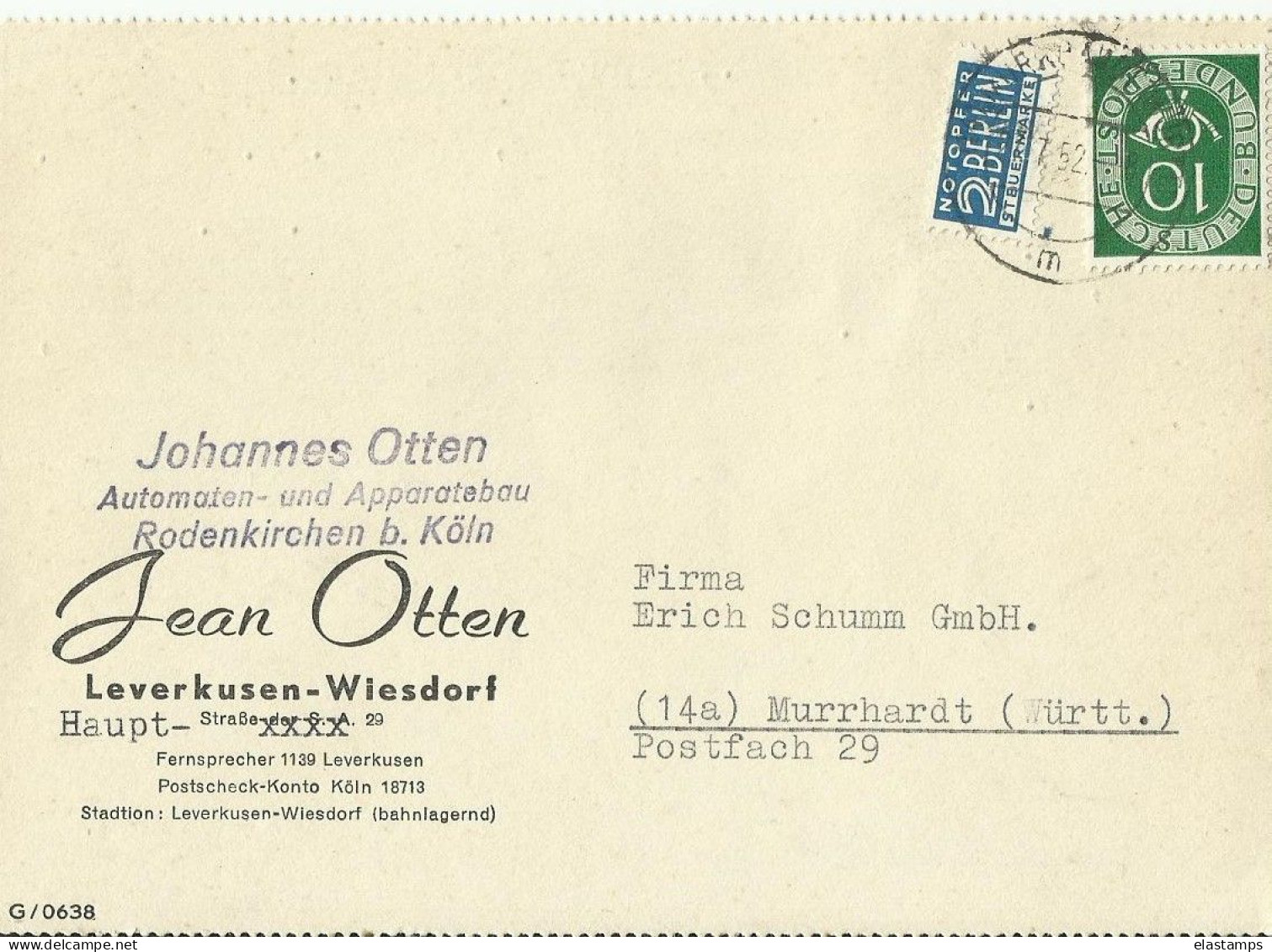 BDR GS1952 - Cartes Postales - Oblitérées