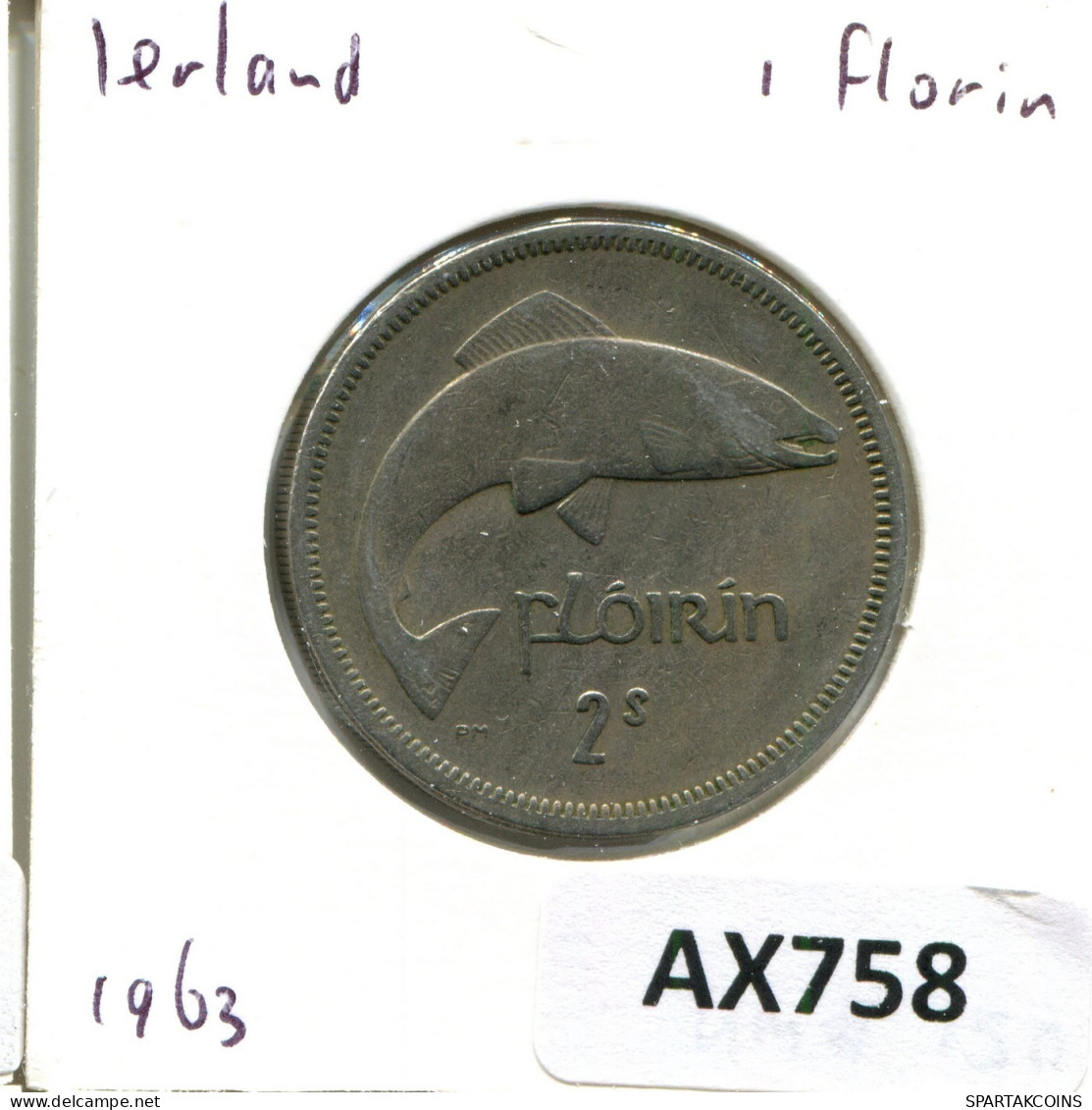 1 FLORIN 1963 IRLANDA IRELAND Moneda #AX758.E.A - Ierland