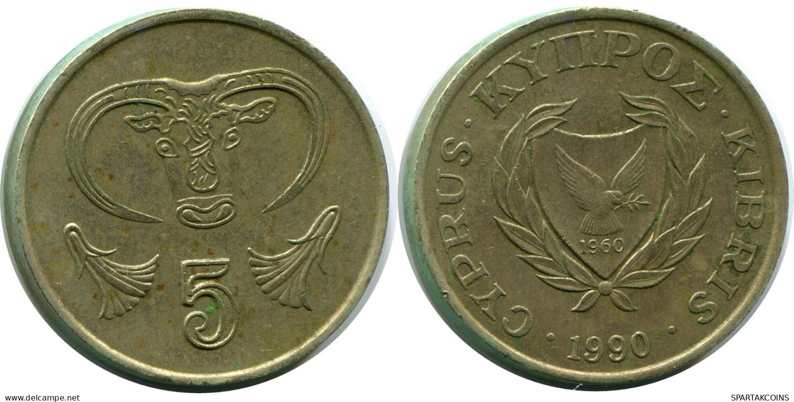 5 CENTS 1990 ZYPERN CYPRUS Münze #AR927.D.A - Chipre