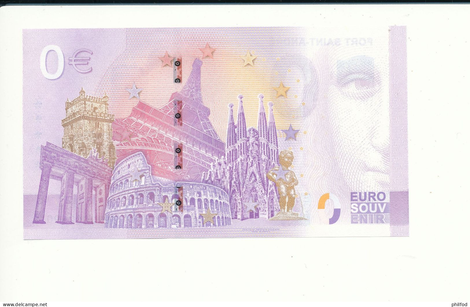 Billet Touristique 0 Euro - FORT SAINT-ANDRE - UERJ - 2023-1 - N° 2590 - Altri & Non Classificati