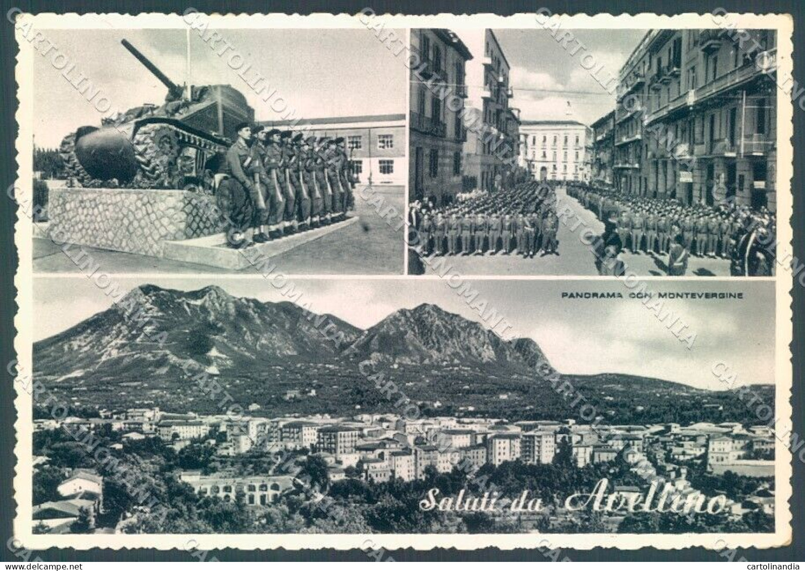 Avellino Città Militari Truppe Corazzate Saluti Da Foto FG Cartolina JK1525 - Avellino