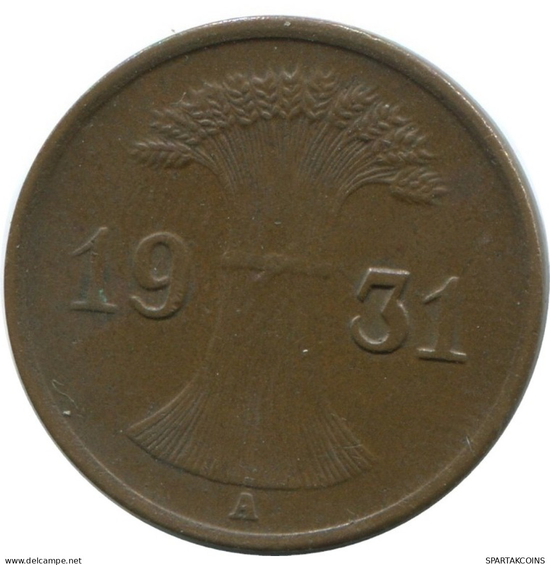 1 REICHSPFENNIG 1931 A GERMANY Coin #AD451.9.U.A - 1 Rentenpfennig & 1 Reichspfennig