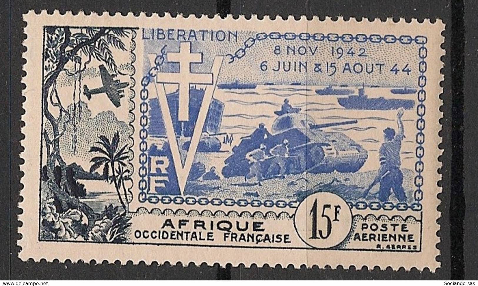AOF - 1954 - Poste Aérienne PA N°YT. 17 - Libération WW2 - Neuf Luxe ** / MNH / Postfrisch - Guerre Mondiale (Seconde)