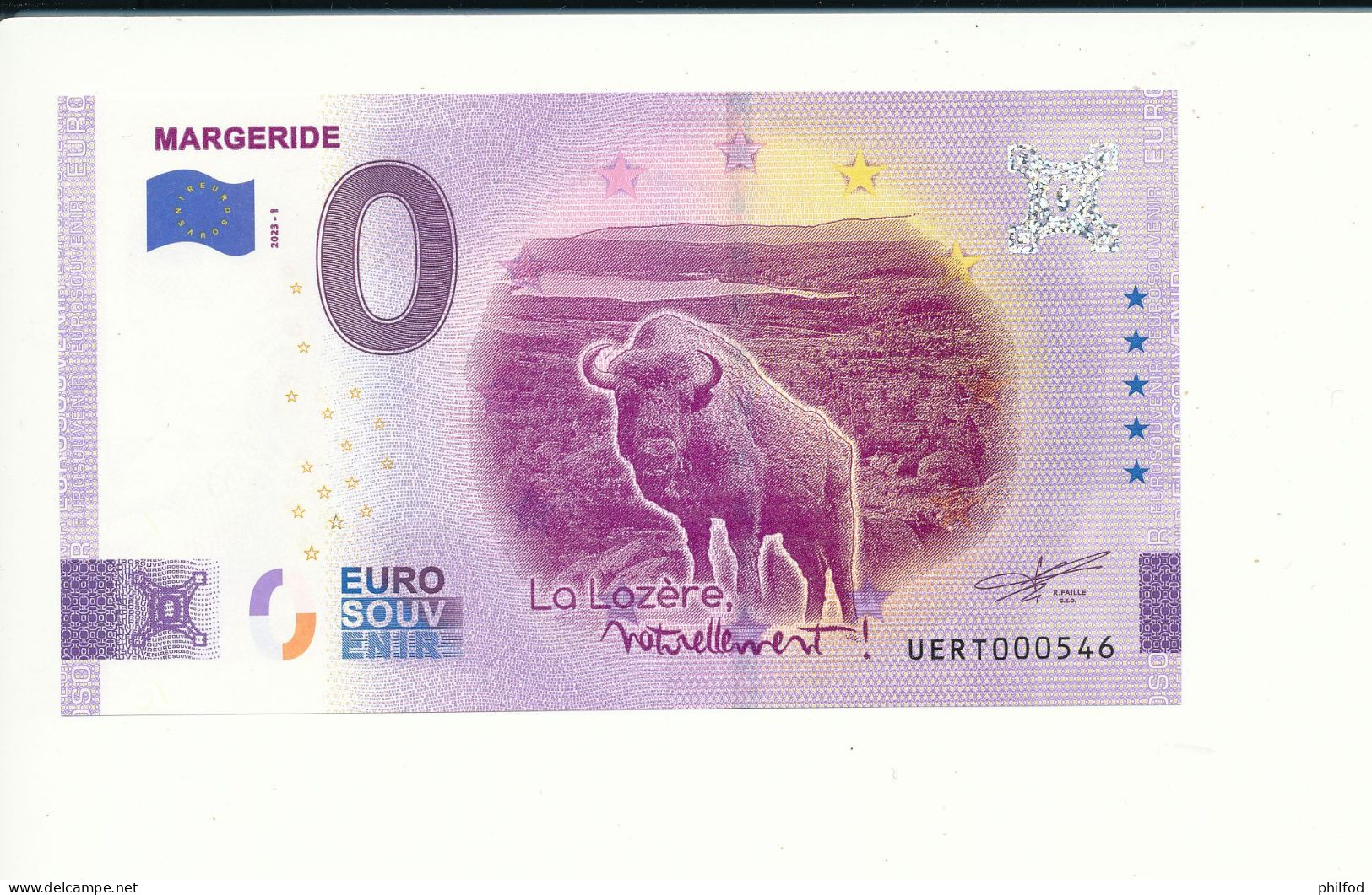 Billet Touristique 0 Euro - MARGERIDE - UERT - 2023-1 - N° 546 - Altri & Non Classificati