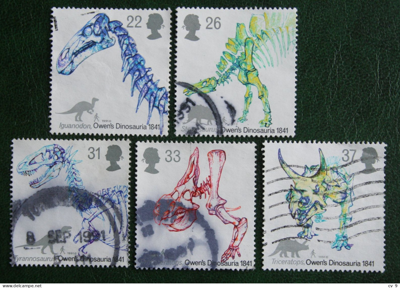 Owen's Dinosauria Dinosaurs Dinosaures Mi 1350-1354 1991 Used Gebruikt Oblitere ENGLAND GRANDE-BRETAGNE GB GREAT BRITAIN - Used Stamps
