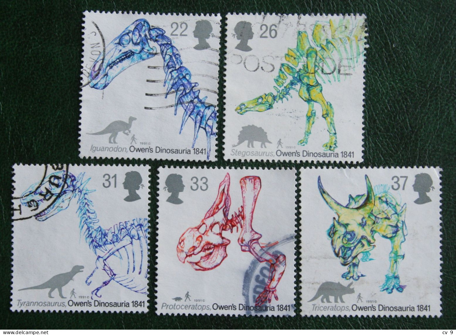 Owen's Dinosauria Dinosaurs Dinosaures Mi 1350-1354 1991 Used Gebruikt Oblitere ENGLAND GRANDE-BRETAGNE GB GREAT BRITAIN - Used Stamps
