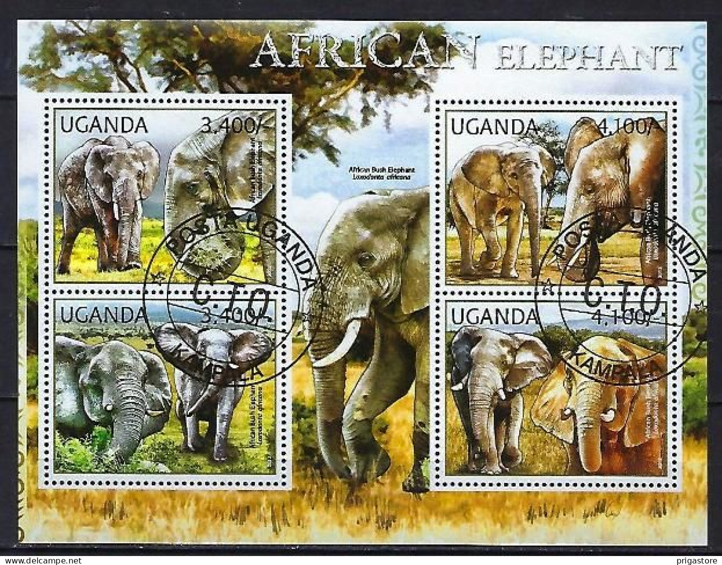Eléphants Ouganda 2012 (407) Yvert 2329 à 2332 Oblitérés Used - Elefantes
