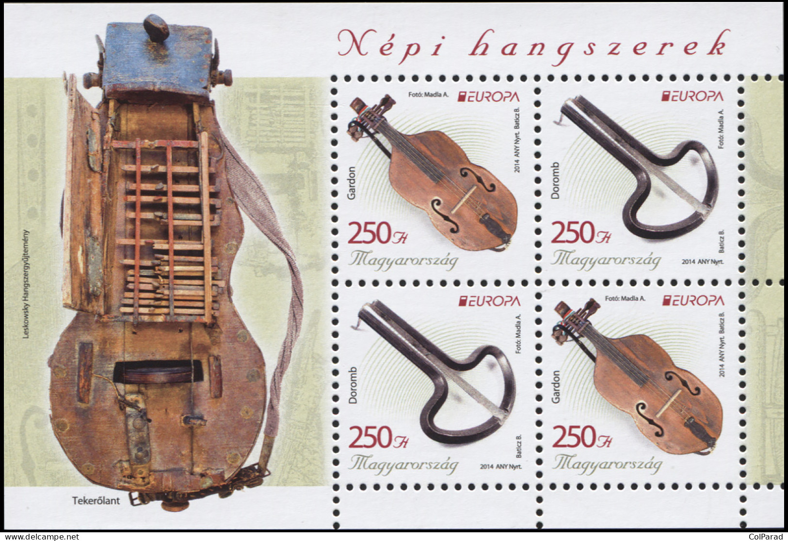 HUNGARY - 2014 - MINIATURE SHEET MNH ** - EUROPA Stamps - Musical Instruments - Ungebraucht