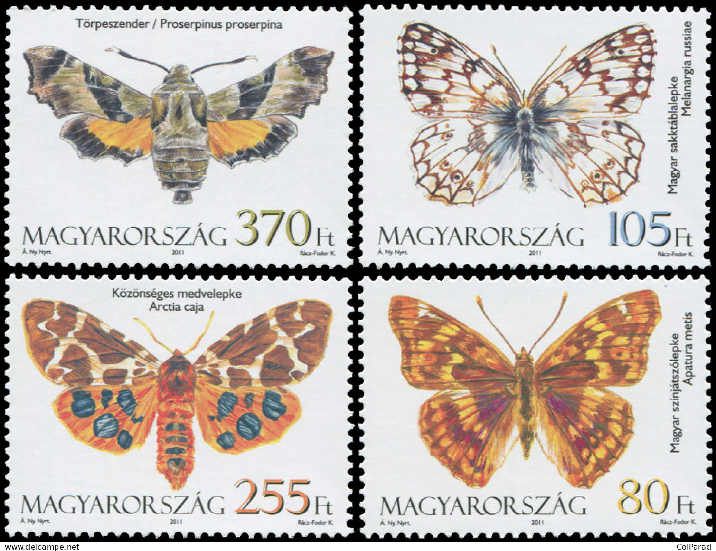 HUNGARY - 2011 - SET OF 4 STAMPS MNH ** - Butterflies And Moths - Ongebruikt