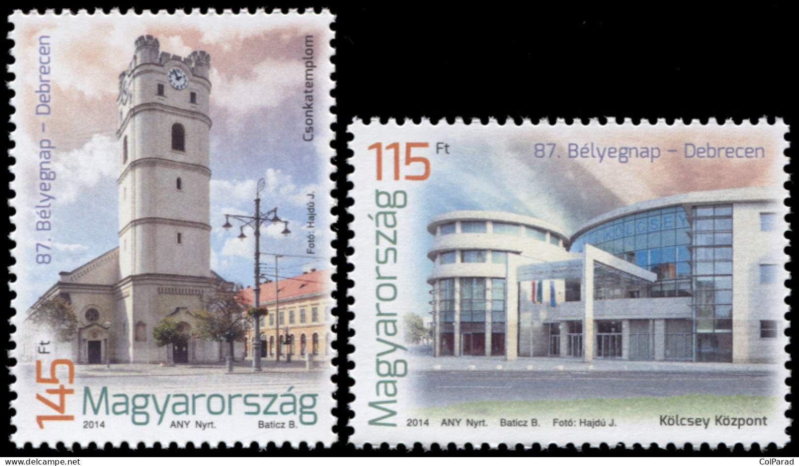 HUNGARY - 2014 - SET OF 2 STAMPS MNH ** - 87th Stamp Day - Debrecen - Unused Stamps