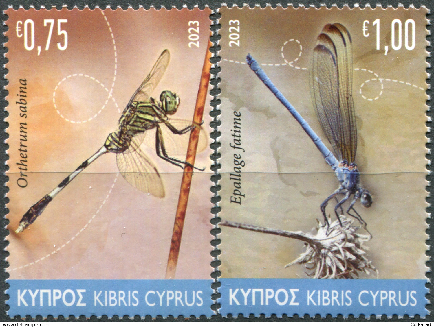 CYPRUS - 2023 - SET OF 2 STAMPS MNH ** - Dragonflies - Unused Stamps