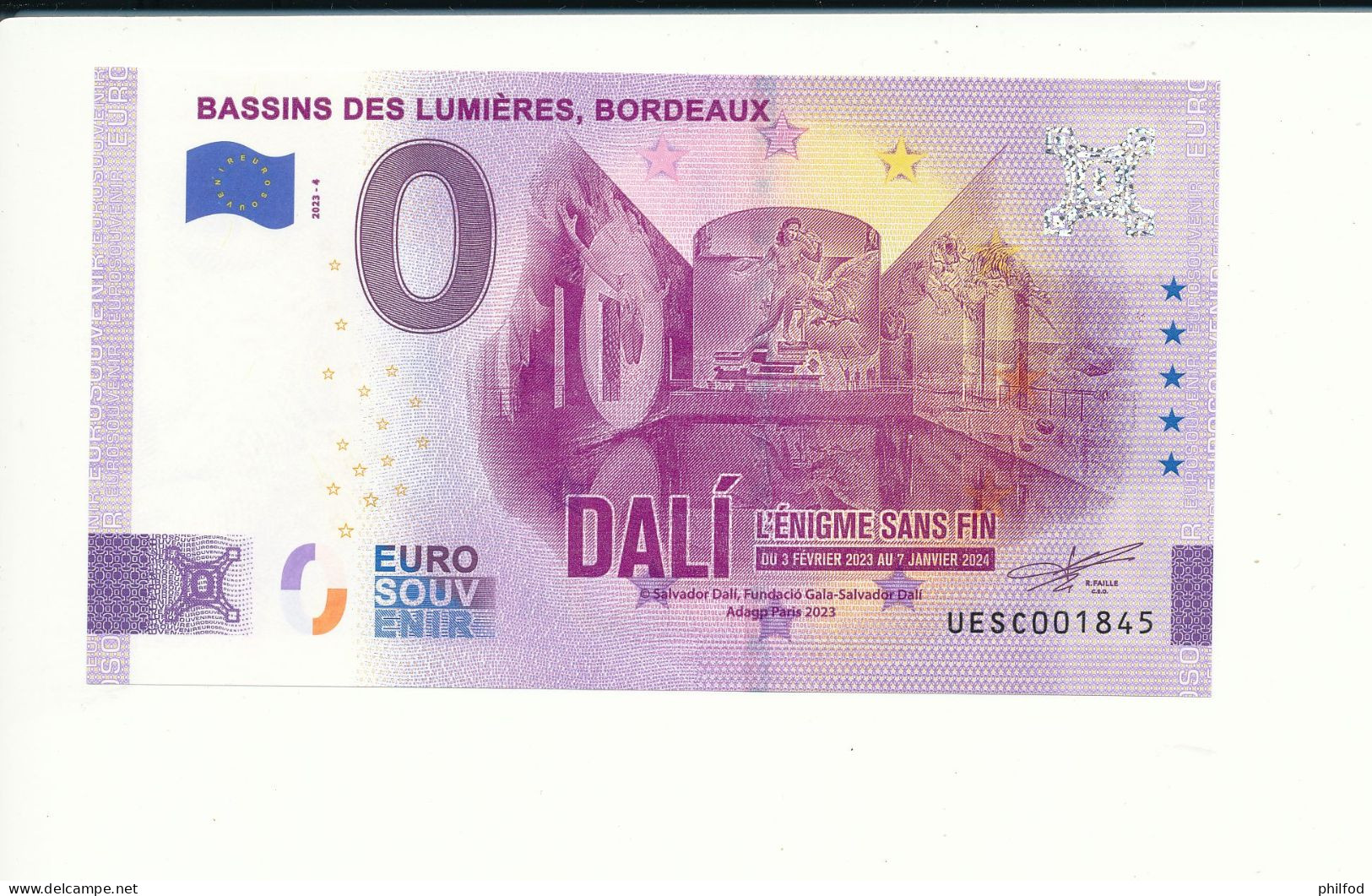 Billet Touristique 0 Euro - BASSINS DE LUMIERES, BORDEAUX - UESC - 2023-4 - N° 1845 - Otros & Sin Clasificación
