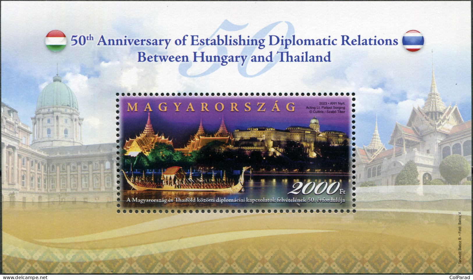 HUNGARY - 2023 - S/S MNH ** - 50 Years Of Diplomatic Relations With Thailand - Neufs