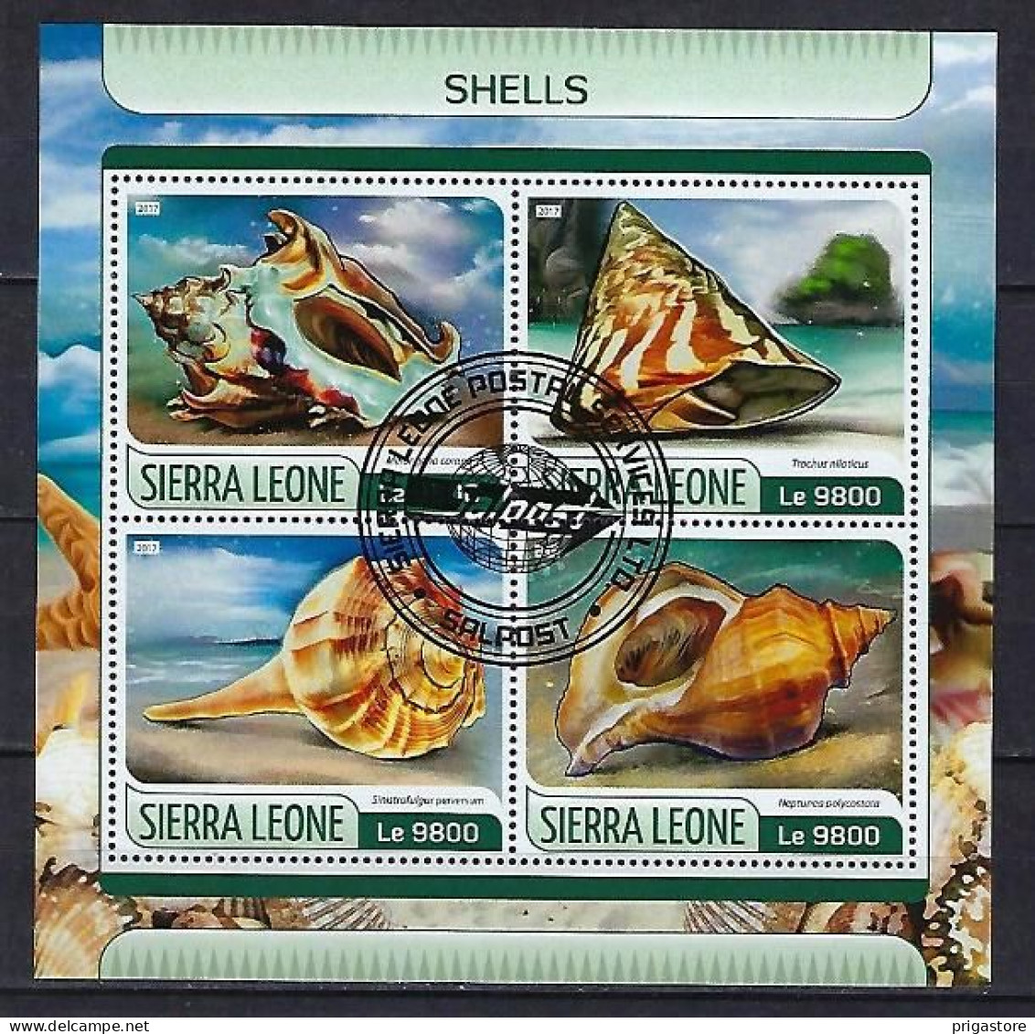 Coquillages Sierra Leone 2017 (408) Yvert 7013 à 7016 Oblitérés Used - Conchiglie