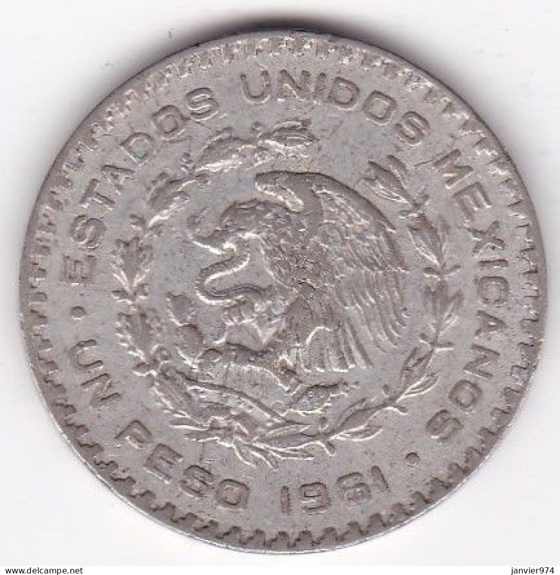 Mexique 1 Peso 1961, José María Morelos Y Pavón, En Argent, KM# 459 - México