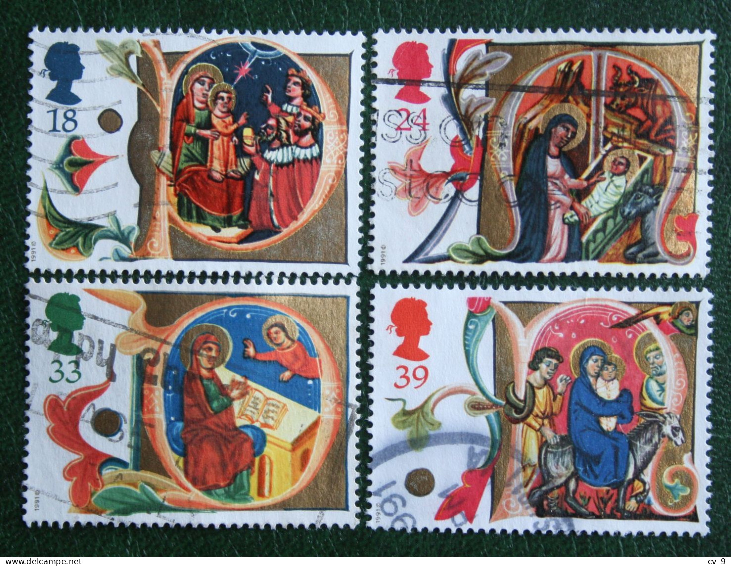 Natale Weihnachten Xmas Noel Mi 1367 1368 1370 1371 1991 Used Gebruikt Oblitere ENGLAND GRANDE-BRETAGNE GB GREAT BRITAIN - Usados