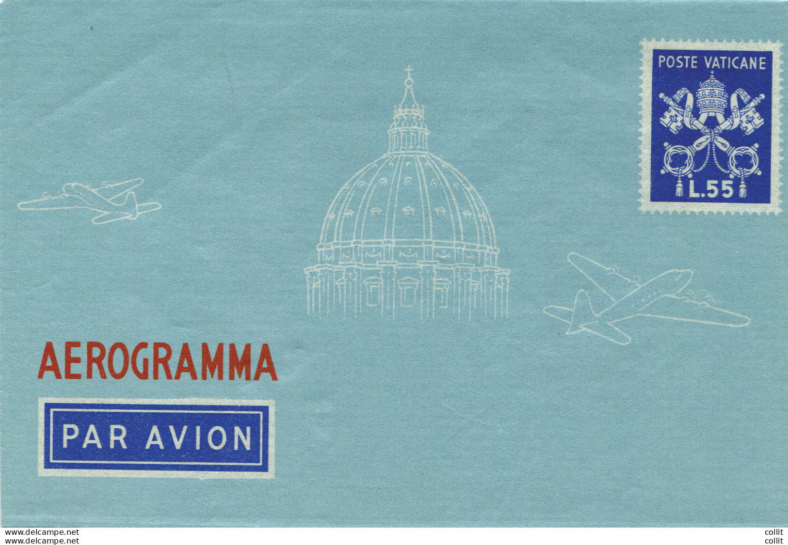 Vaticano - Aerogramma Lire 55 S.S. Pio XII - Stamped Stationery