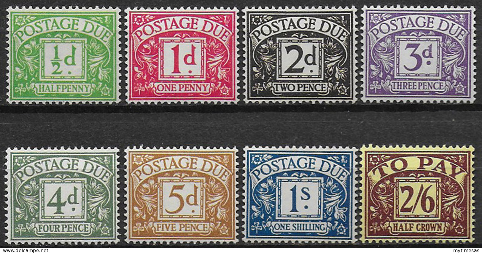 1937-38 Gran Bretagna Segnatasse 8v. MNH Unif N. 24/31 - Otros & Sin Clasificación