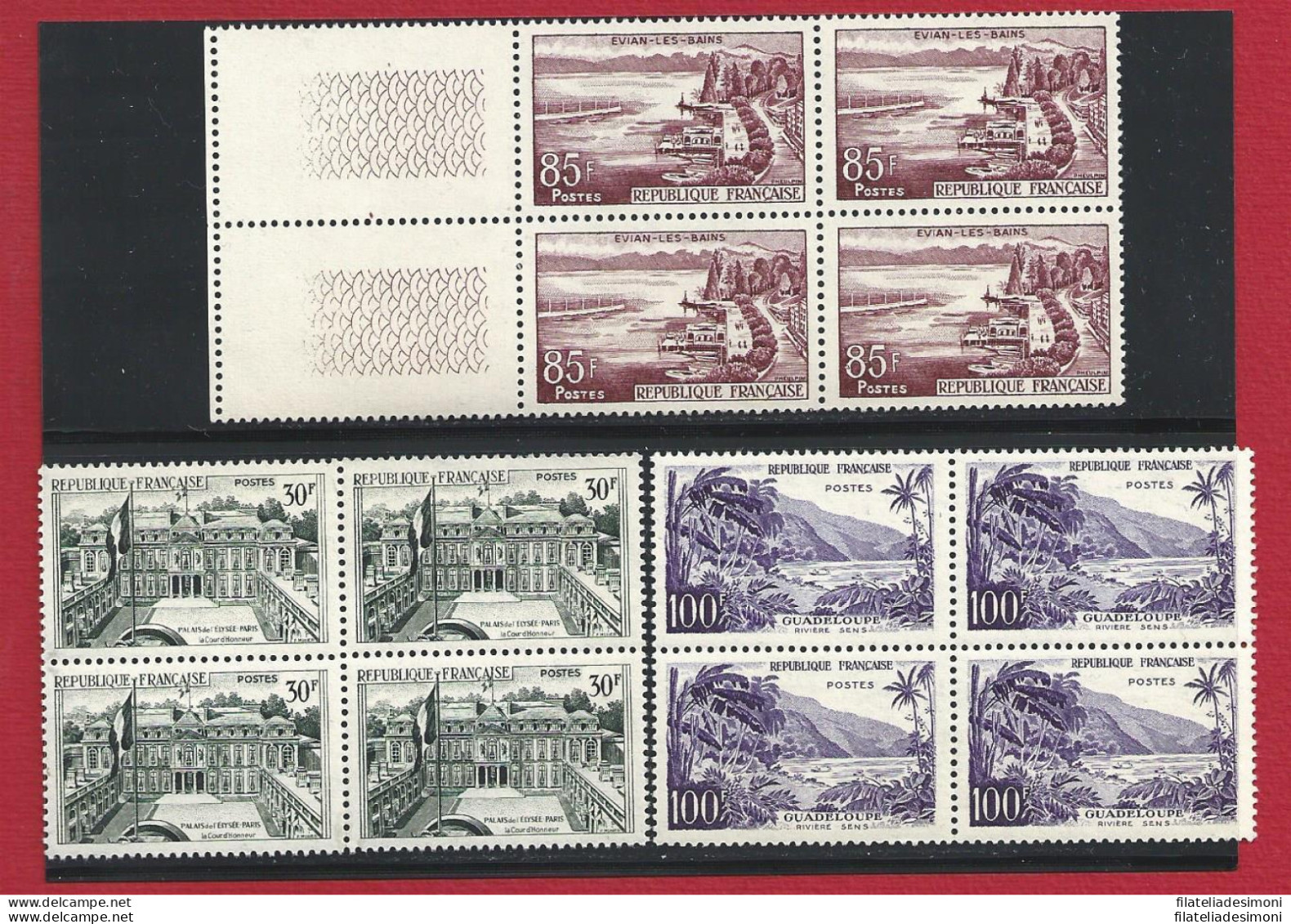 1959 FRANCIA   - N° 1192/1194 Turistica 3 Valori MNH** QUARTINA - Andere & Zonder Classificatie