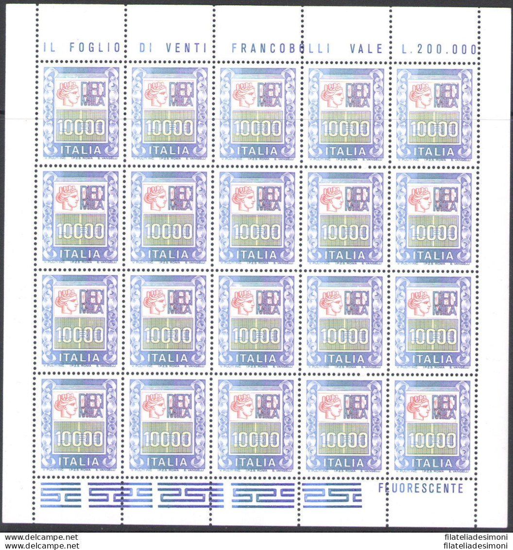 1978-87 Italia - Repubblica , N 1438-1442B , Alti Valori 7 Minifogli , Nuovi E P - Feuilles Complètes