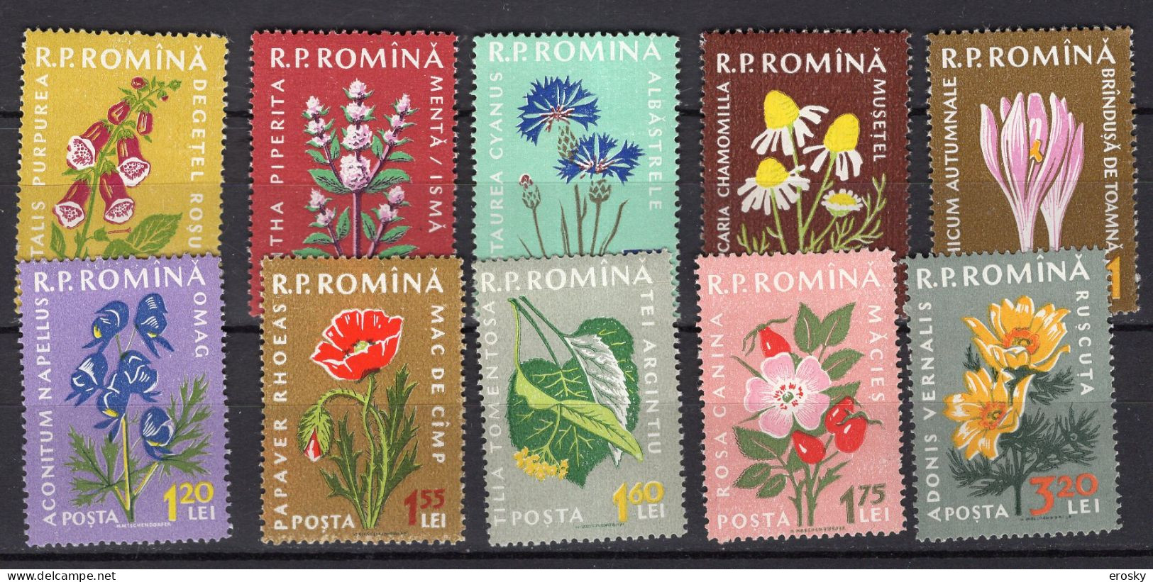 R7170 - ROMANIA ROUMANIE Yv N°1652/61 ** Fleurs - Ungebraucht