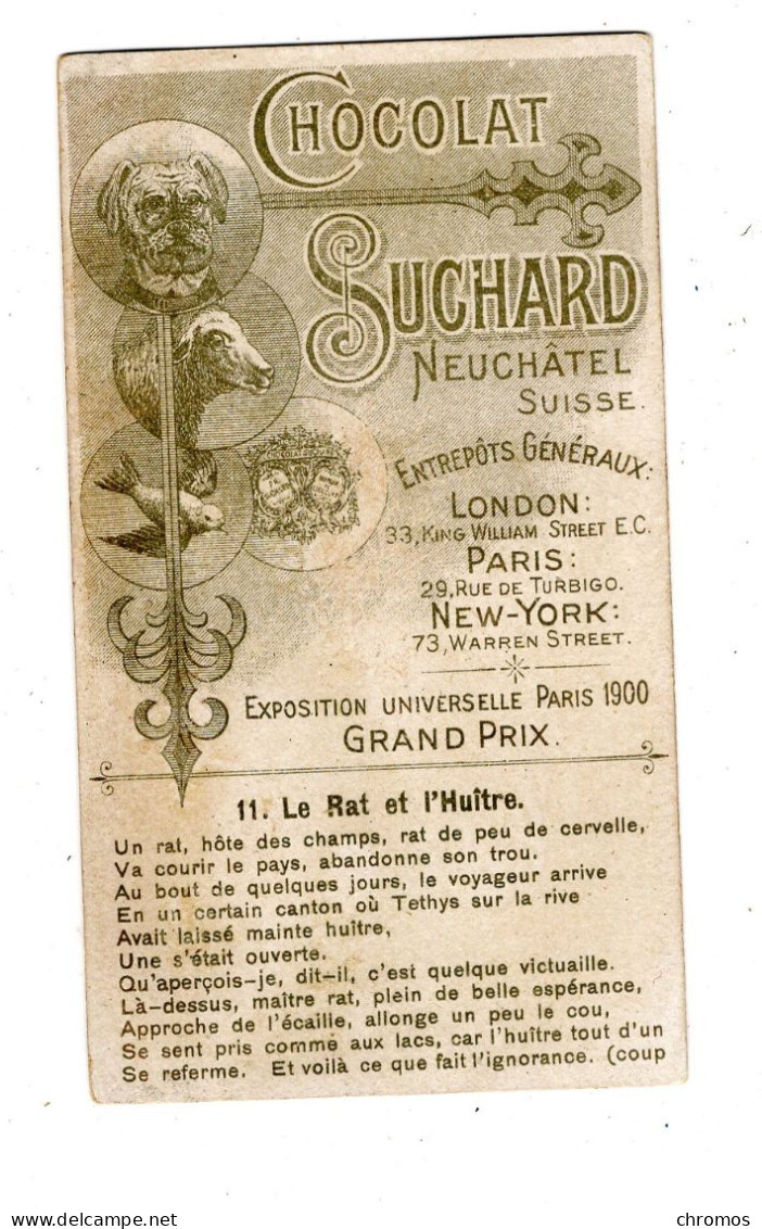 Chromo Chocolat Suchard, 116 / 11, Fables De La Fontaine, Le Rat Et L'huitre - Suchard