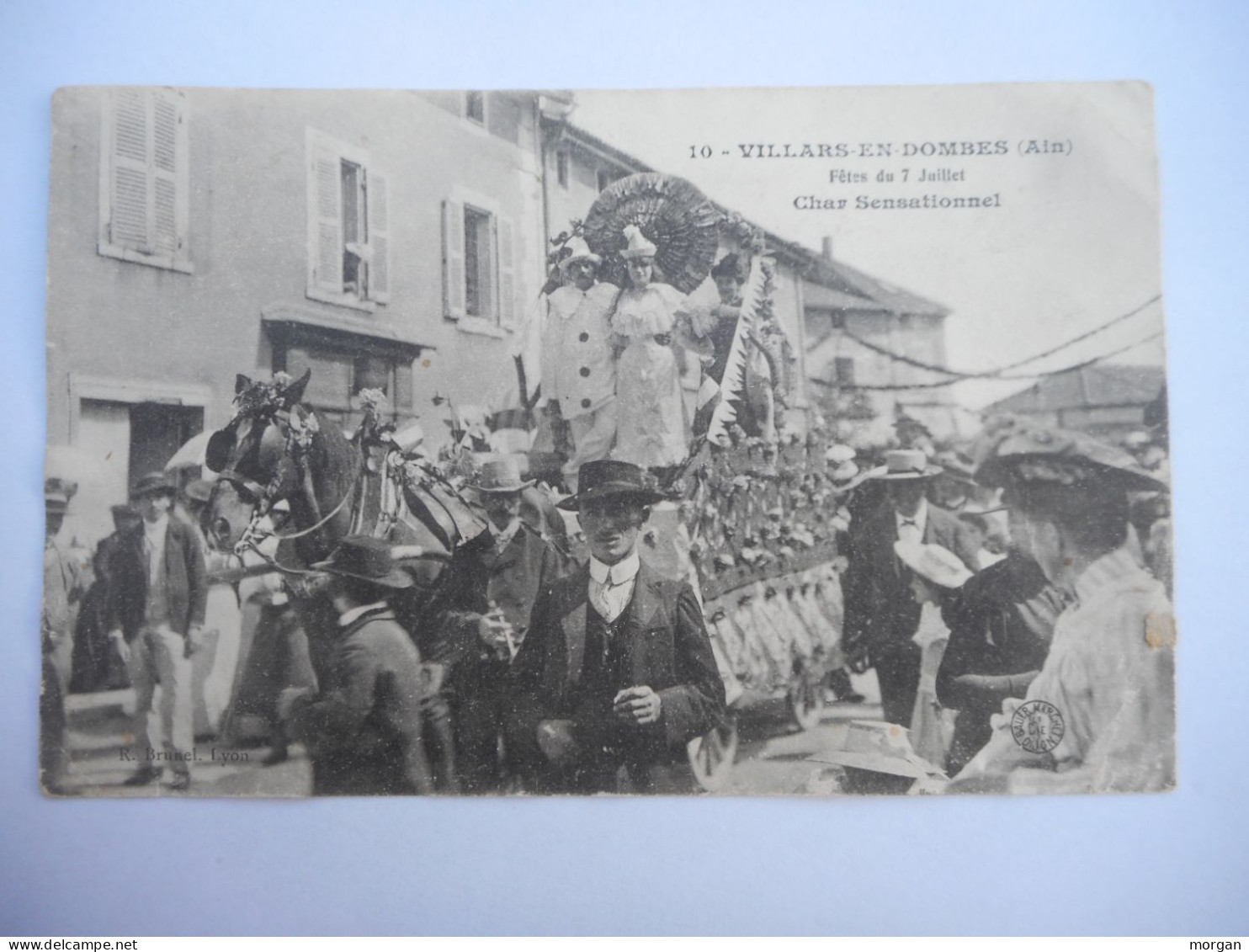 CPA 01 - VILLARS EN DOMBES - RARE ANIMATION FETES DU 7 JUILLET  CHAR SENSATIONNEL - Villars-les-Dombes