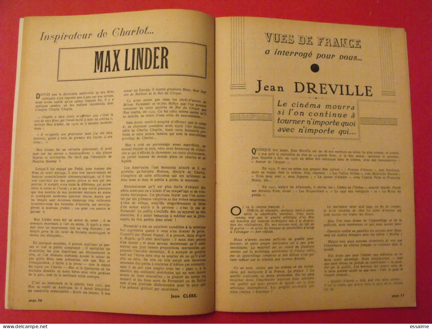 revue "Vues de France" n° 15 de février 1946. viviane romance enfants du paradis cocteau carné prévert dréville gabin