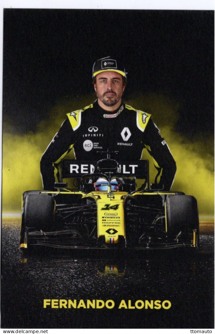 Fernando Alonso And His Renault F1 Car   - CPM - Grand Prix / F1