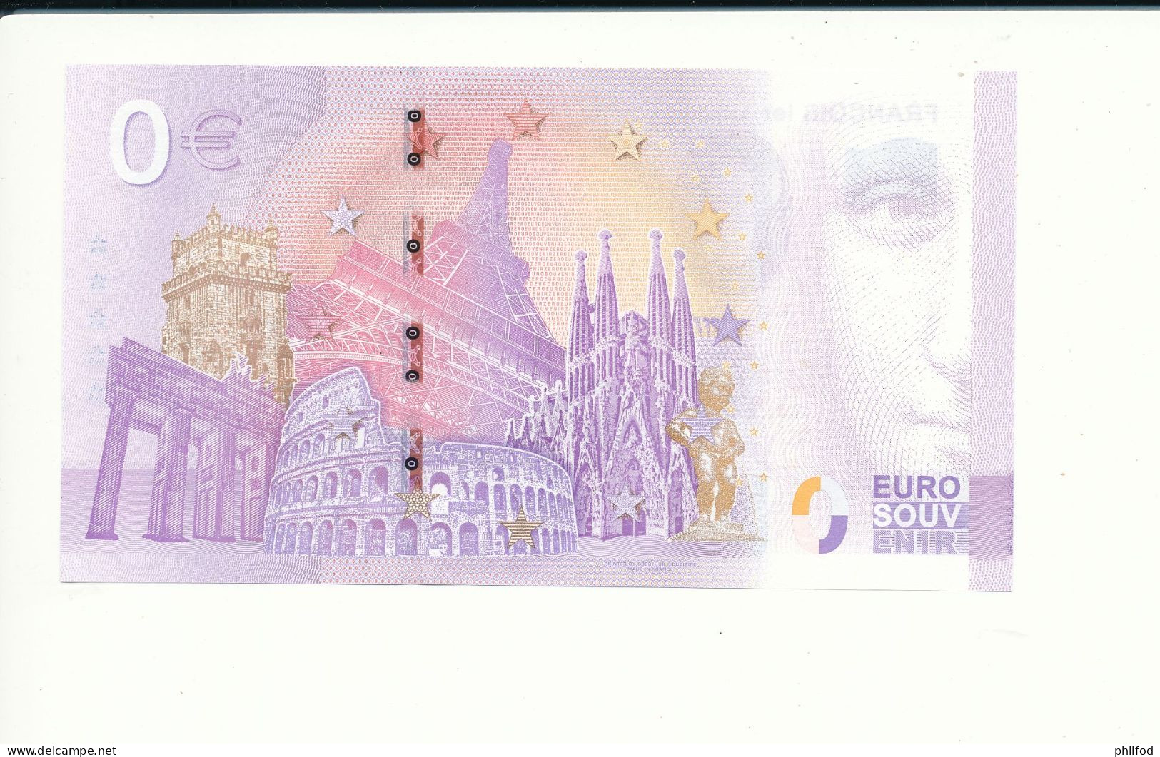 Billet Touristique 0 Euro - FRANCOIS 1er ROI DE FRANCE 1515-1547 - UEUM - 2023-22 - N° 1722 - Autres & Non Classés