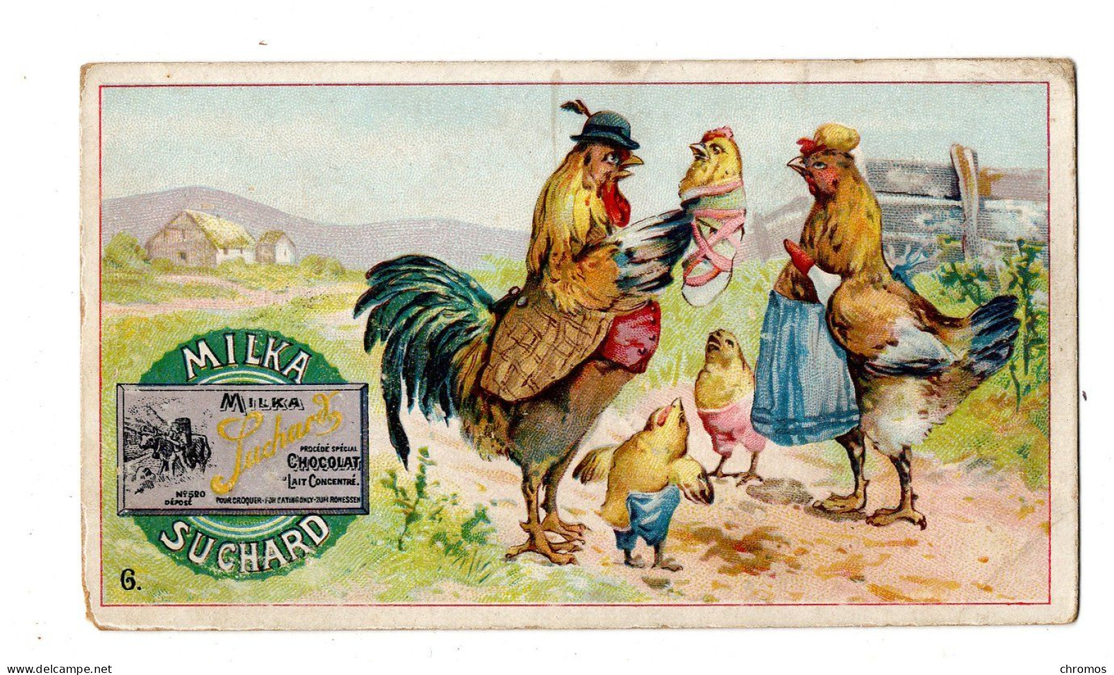 Rare Chromo Chocolat Suchard, 190 / 6, Poules Ou Canards Humanisées - Suchard