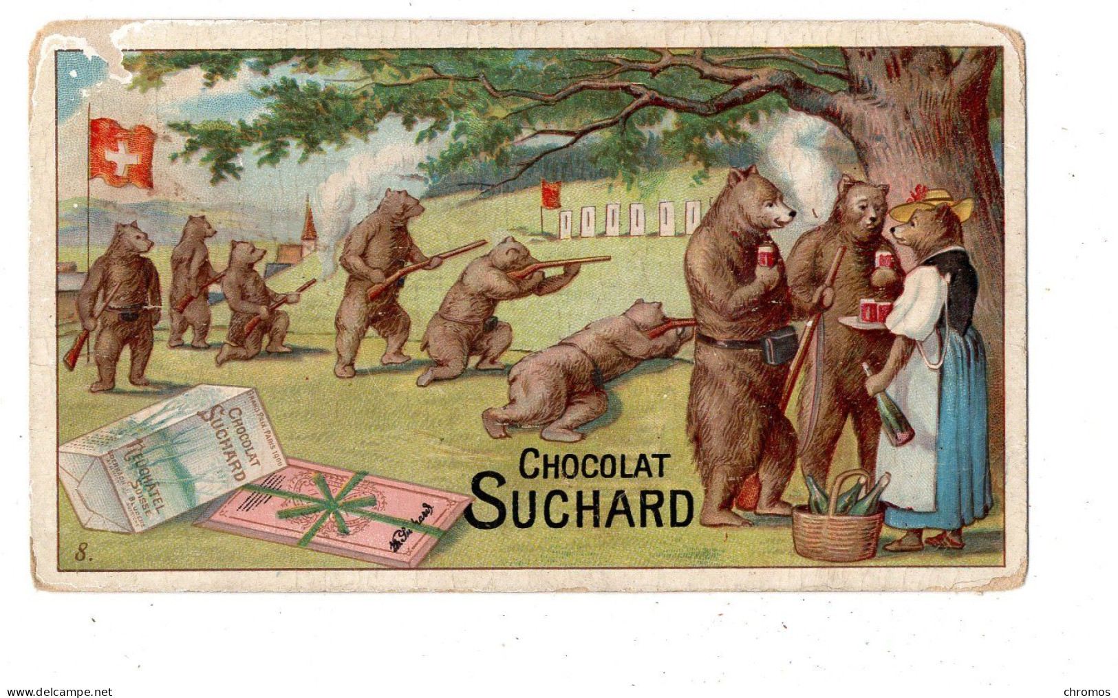 Chromo Chocolat Suchard, 145 / 8, Ours Humanisés, Suisse, Berne - Suchard