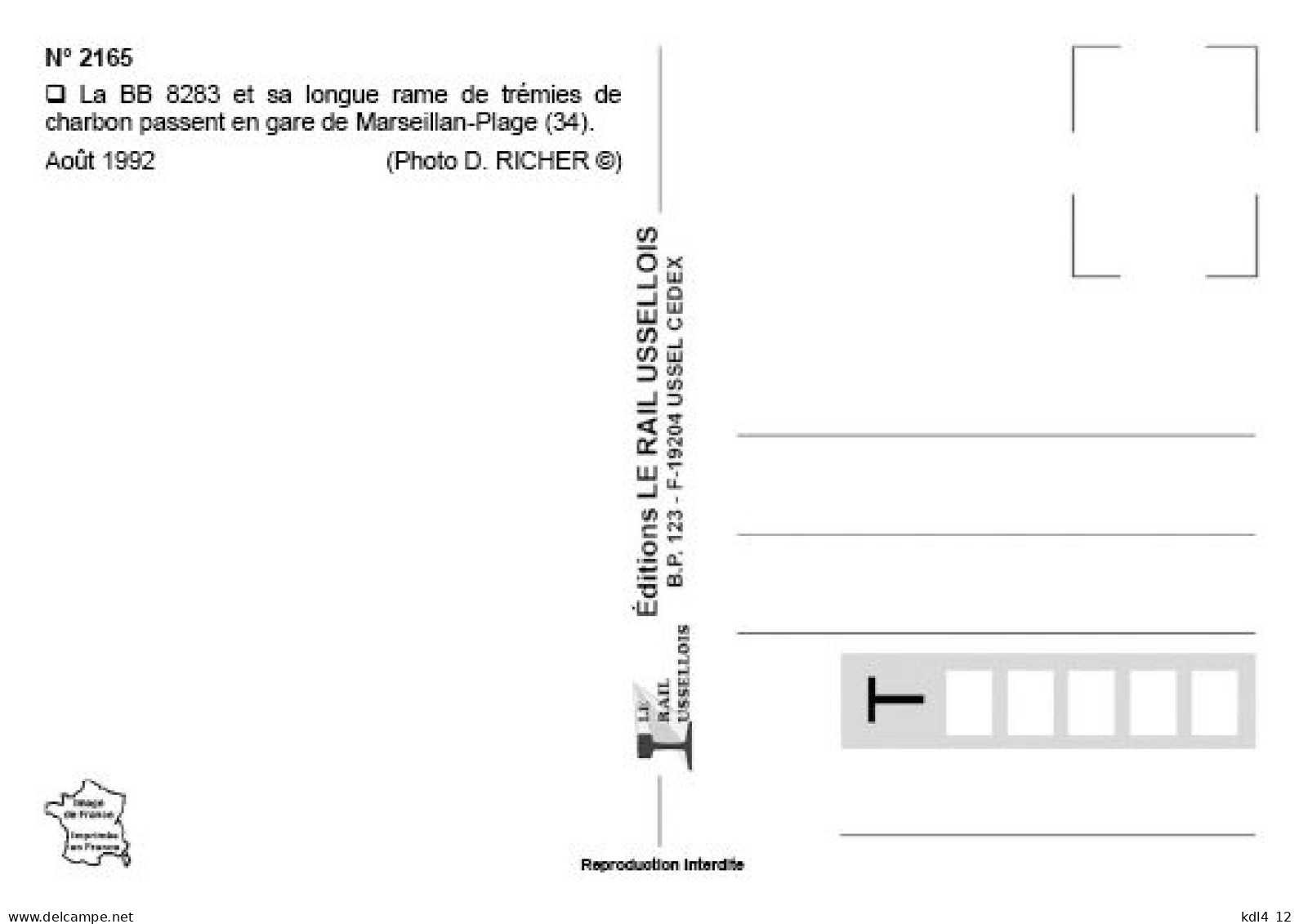 RU 2165 - Train, Loco BB 8283 En Gare - MARSEILLAN-PLAGE - Hérault- SNCF - Estaciones Con Trenes