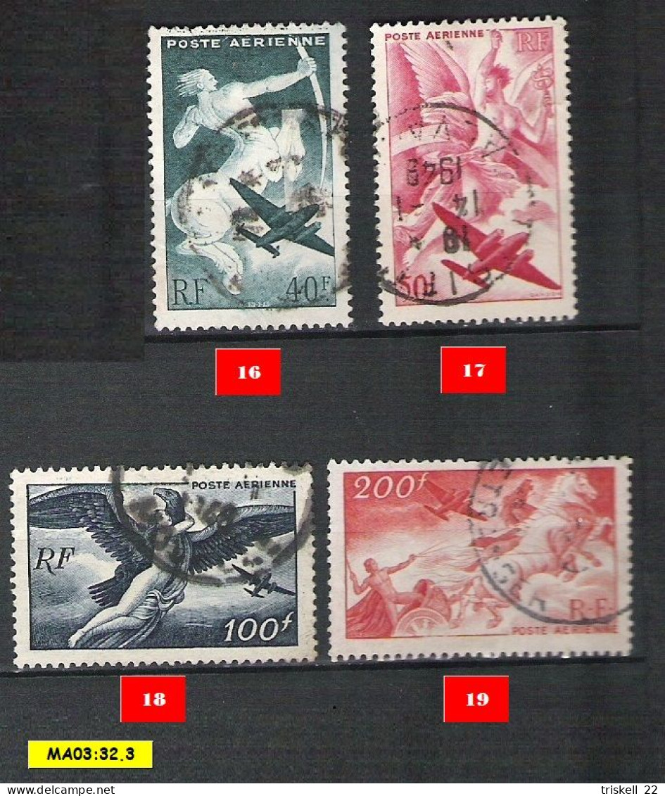 Poste Aérienne Oblitérés : N° 16-17-18-19  (lot 18) - 1927-1959 Oblitérés