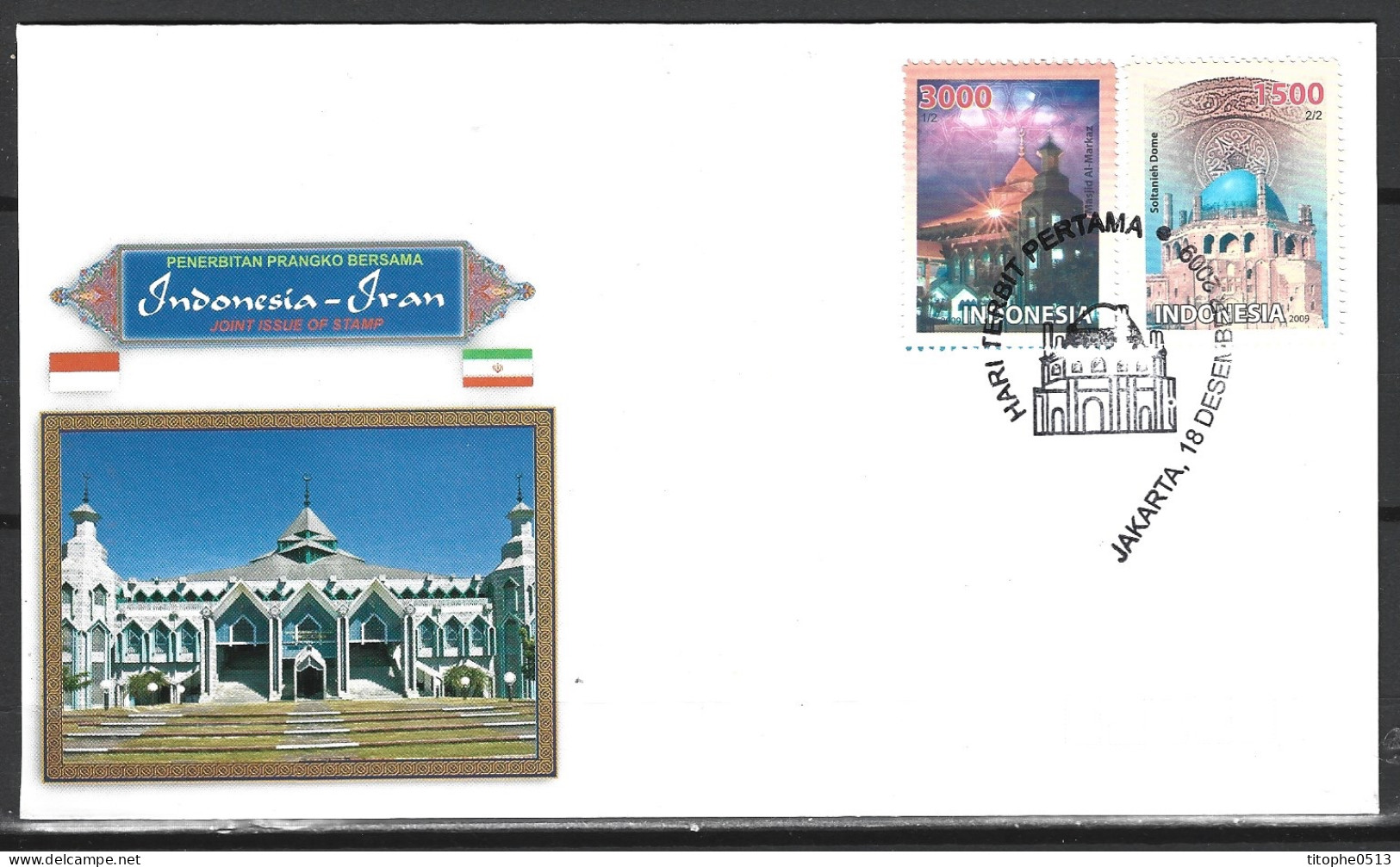 INDONESIE. N°2452-3 De 2009 Sur Enveloppe 1er Jour. Emission Commune Avec L'Iran. - Emissions Communes