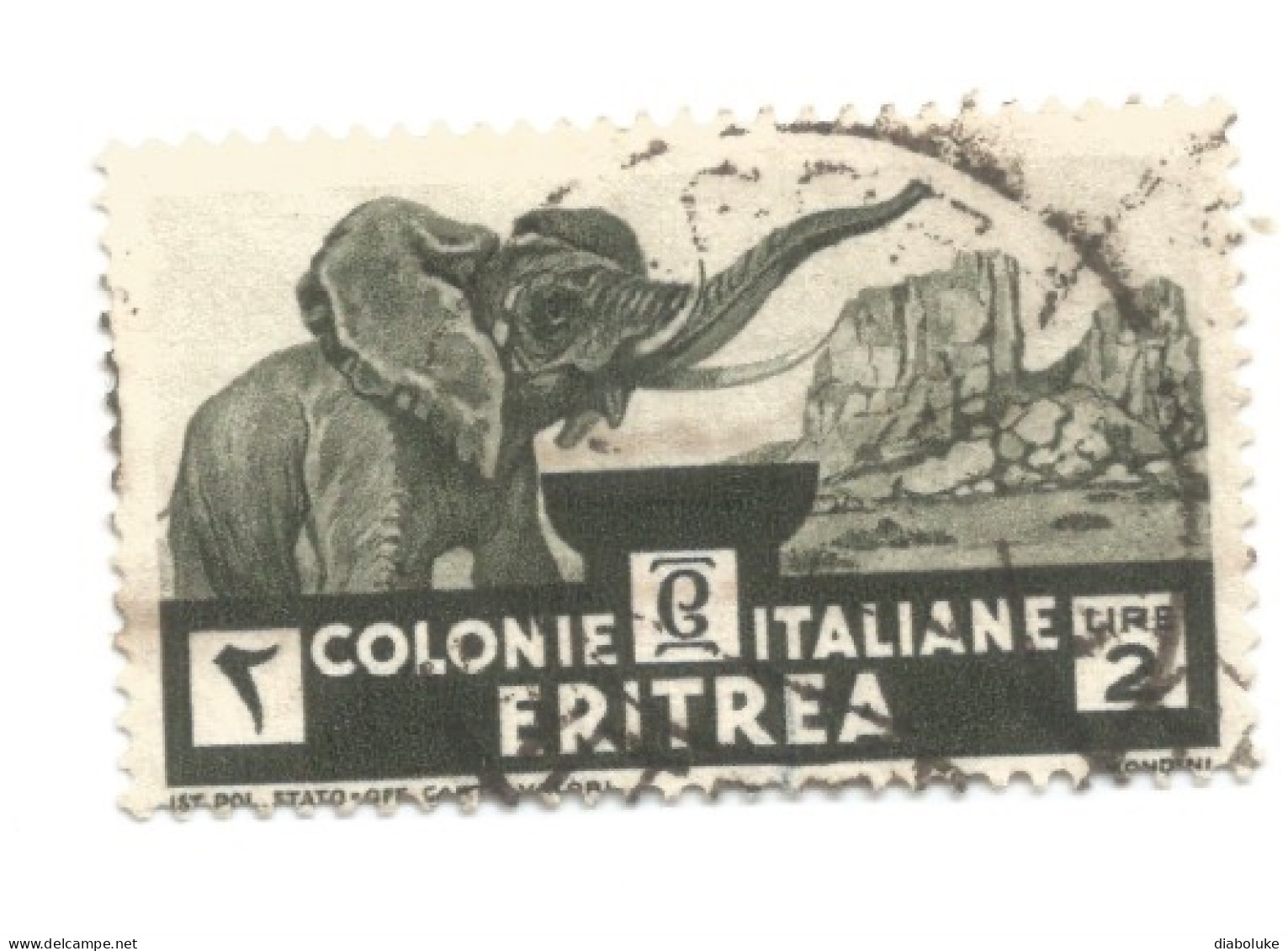 (COLONIE E POSSEDIMENTI) 1933, ERITREA, SOGGETTI AFRICANI, 2L - 1 Francobollo Usato (CAT. SASSONE N.210) - Erythrée