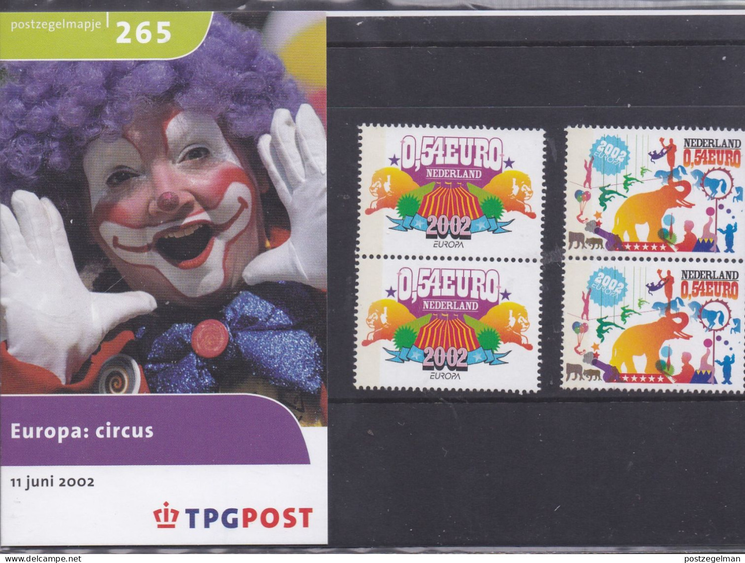 NEDERLAND, 2002, MNH Zegels In Mapje, Europa Circus , NVPH Nrs. 2099-2100, Scannr. M265 - Unused Stamps