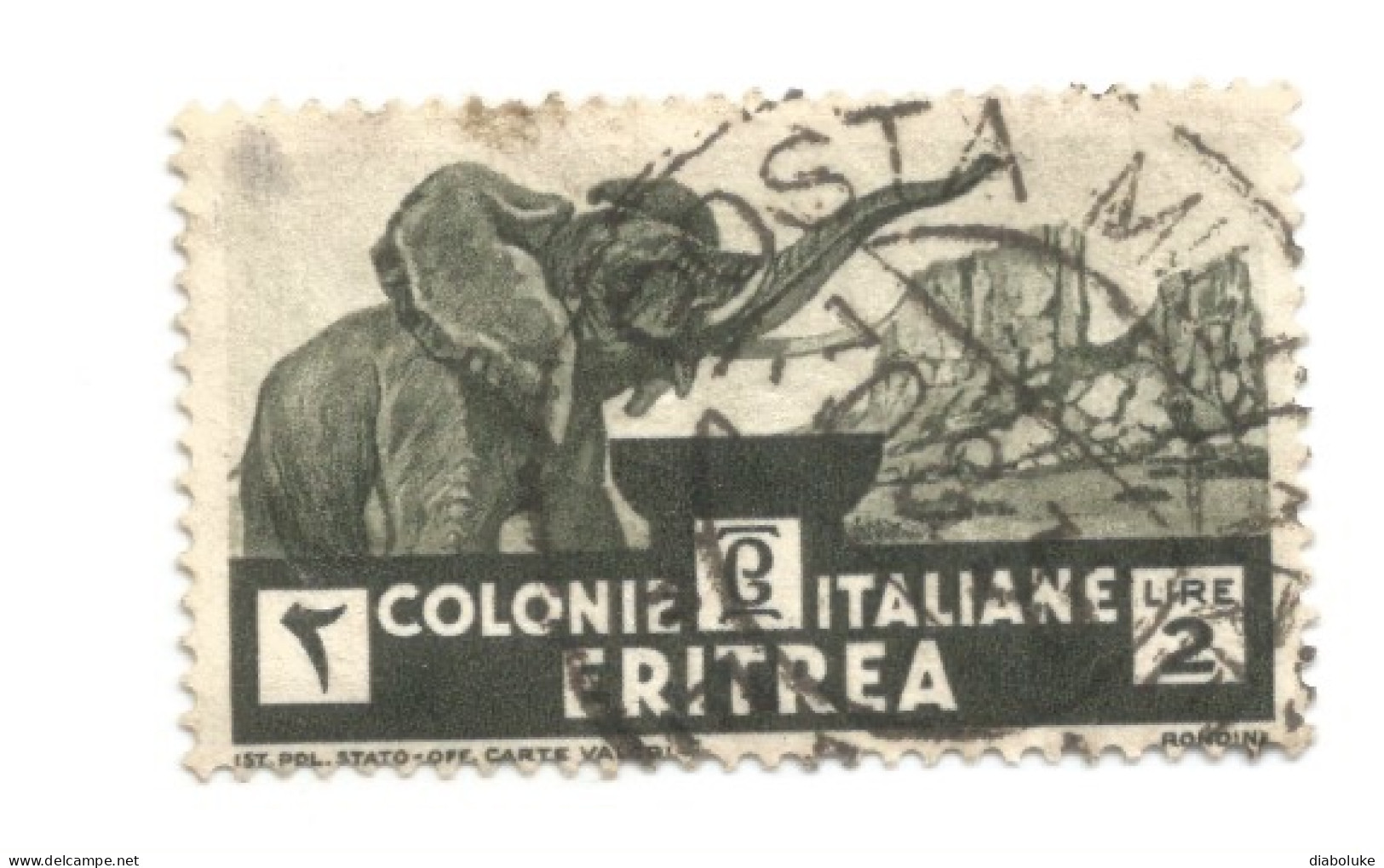 (COLONIE E POSSEDIMENTI) 1933, ERITREA, SOGGETTI AFRICANI, 2L - 1 Francobollo Usato (CAT. SASSONE N.210) - Eritrea